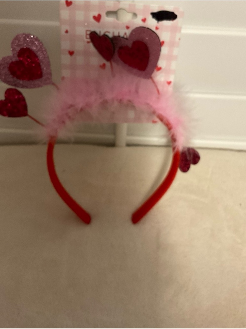 Kids Pink and Red Heart Headband - Costume Accessory